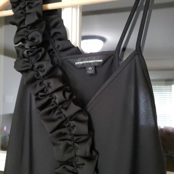 Express Tops - Express Ruffle Satin Blouse Camisole